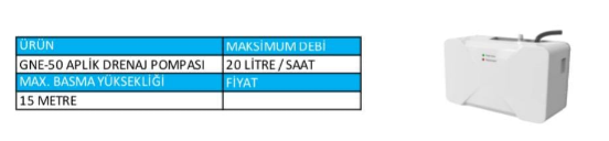 KLİMA DRENAJ POMPASI GENERAL GNE50 KARE