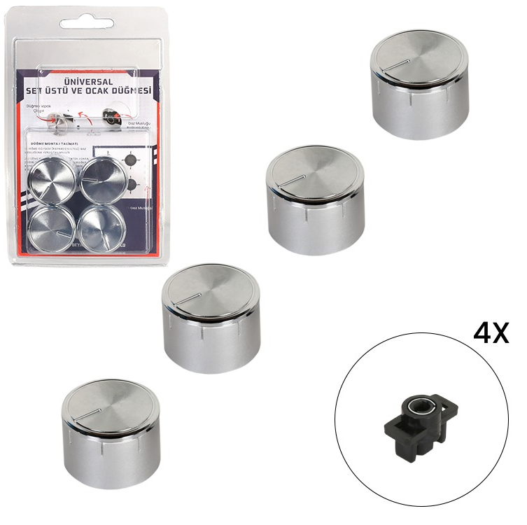 ÜNİVERSAL OCAK DÜĞME TAKIMI İNSÖRTLÜ NO:65 KUTULU INOX